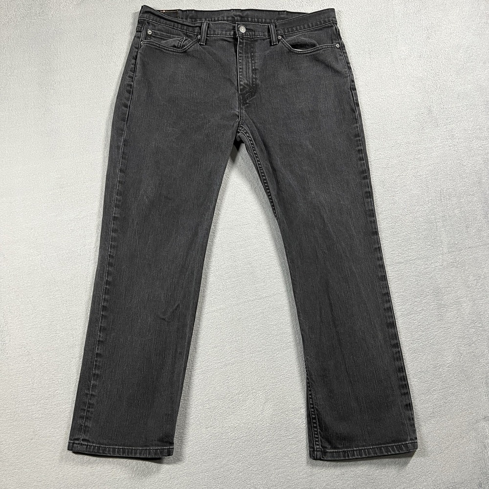 Levis 514 Jeans Mens 38x30 Black Straight Mid Rise Dark Wash Stretch Denim